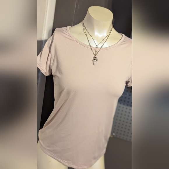 Jockey desert rose 90s Y2K perfect tee sporty top gym stretchy key hole medium - Picture 4 of 8